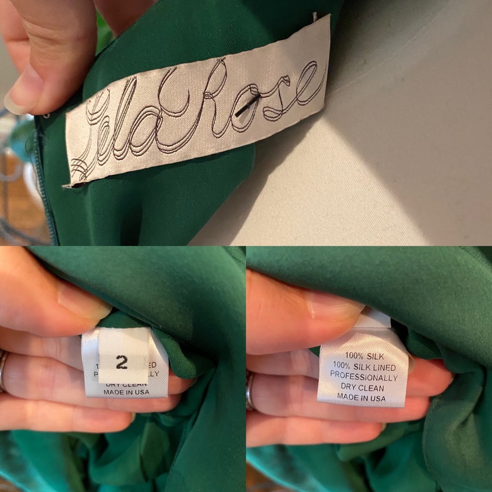 Lela Rose Emerald Green Silk Gown / Dress size 2 - Picture 9 of 9